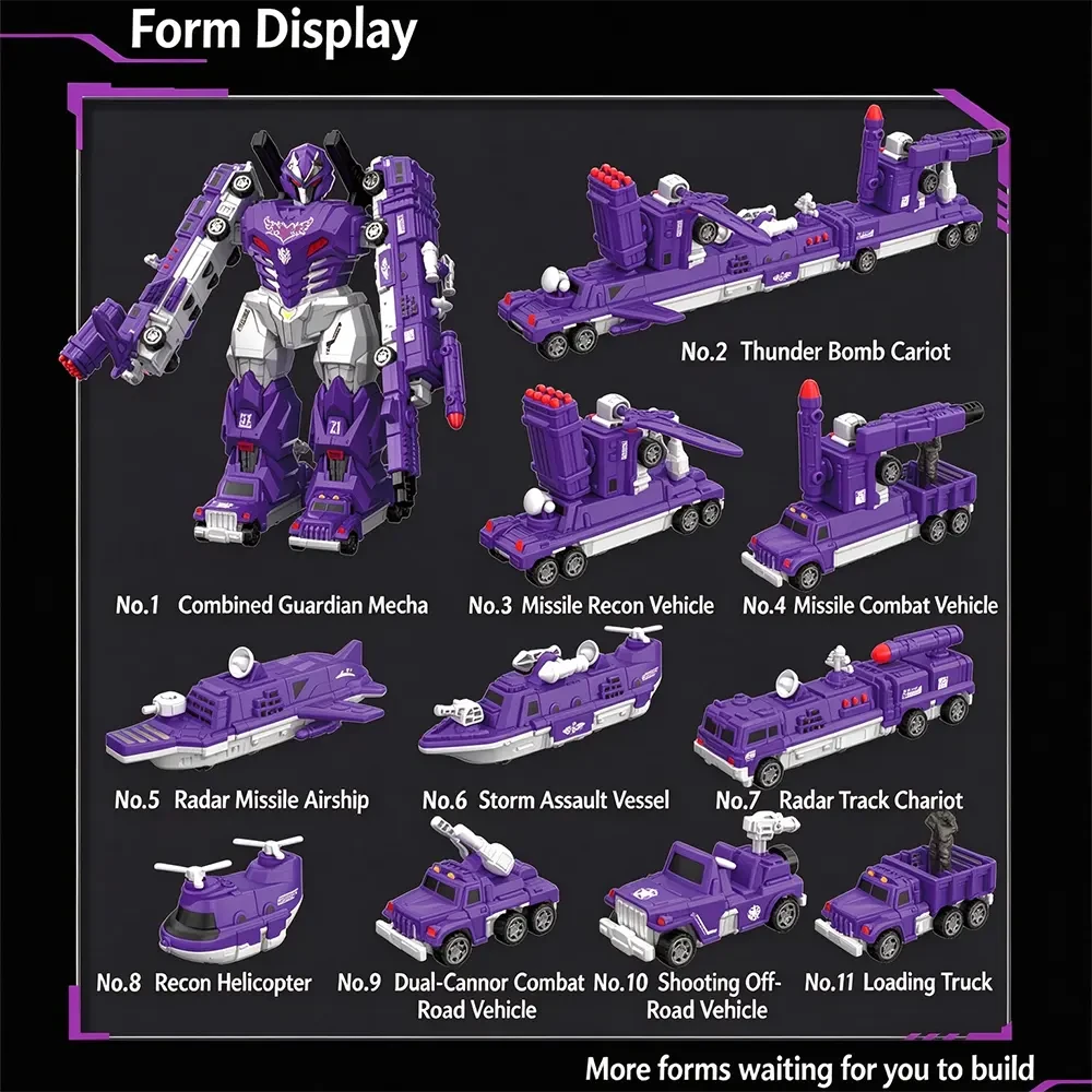 **Magnetic Transforming Mecha Robot Toy, 43Pcs Magnetic Assembly Combat Vehicles Set** - View 7