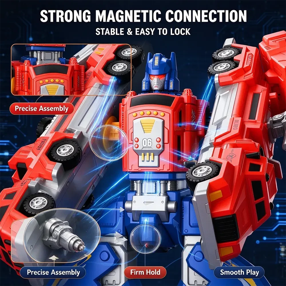 Magnetic Combine Robot Fire & Rescue Team - View 1