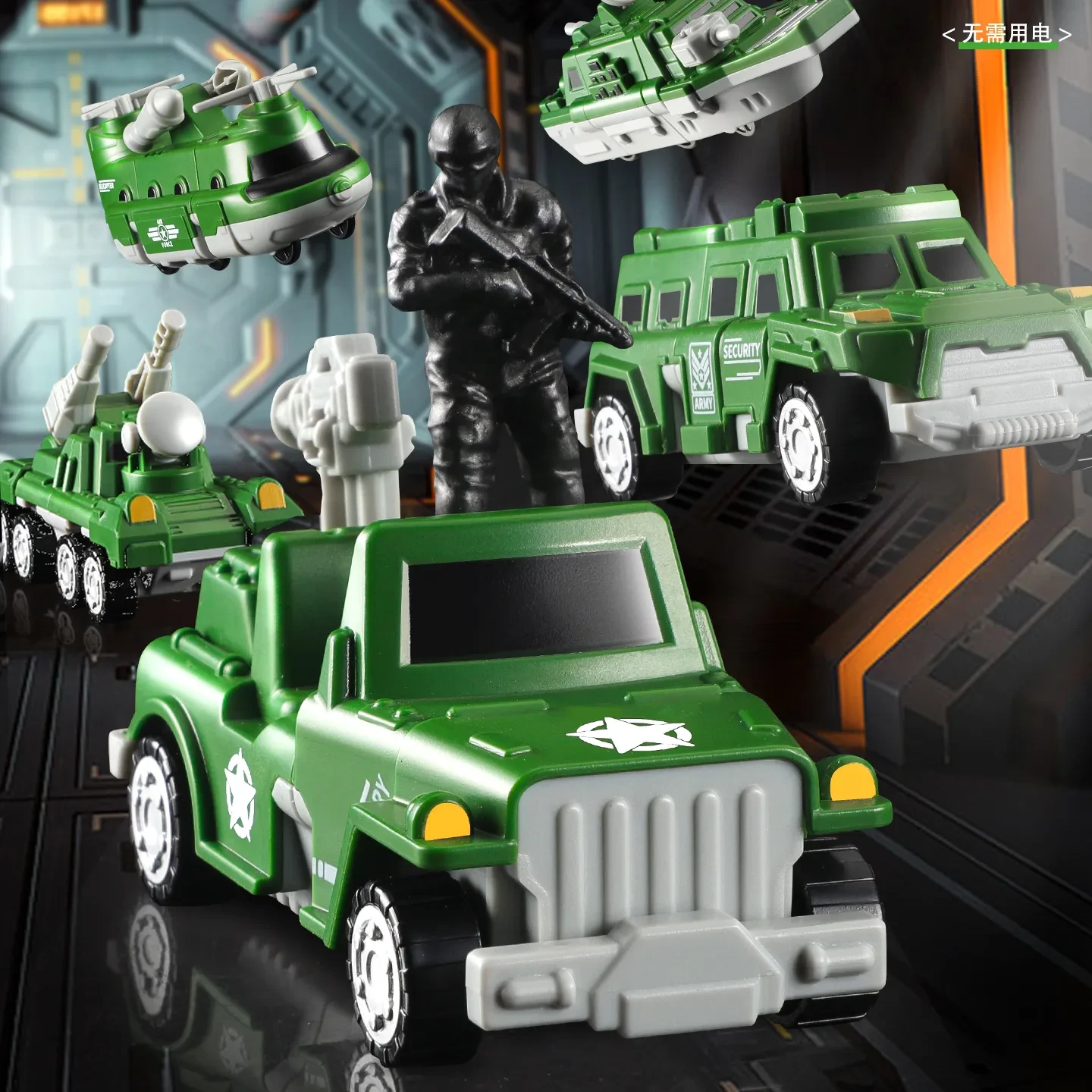 Magnetic Military Vehicle Robot Building Set - View 2