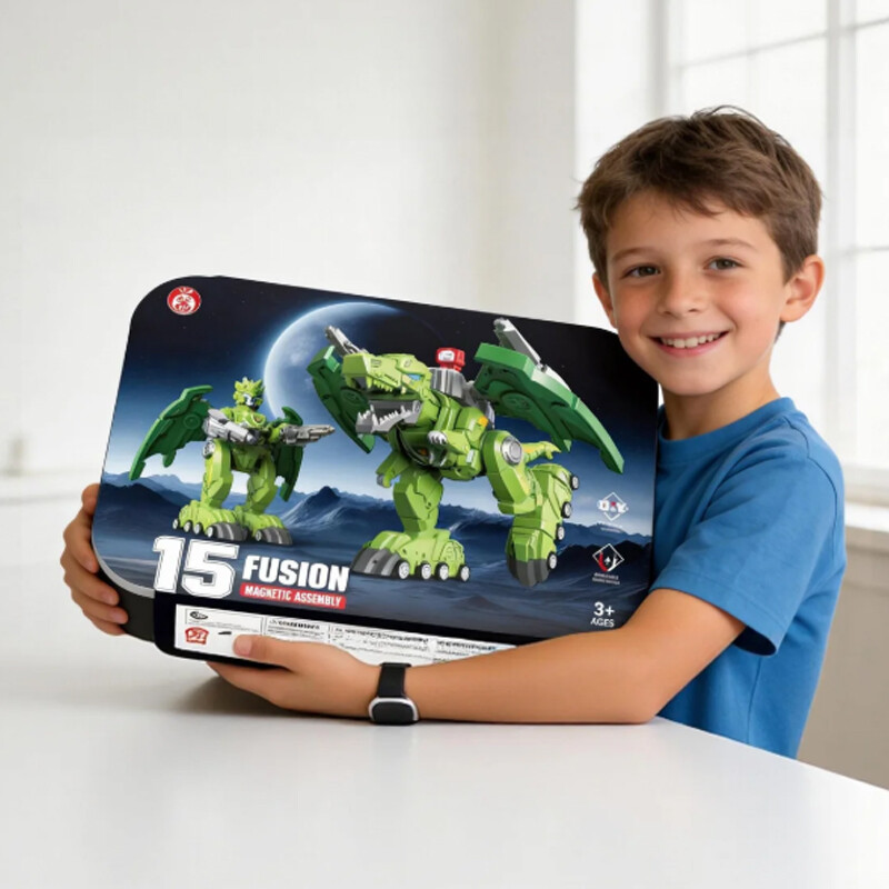 Magnetic Assembly Dinosaur Toy (15-in-1) - View 2