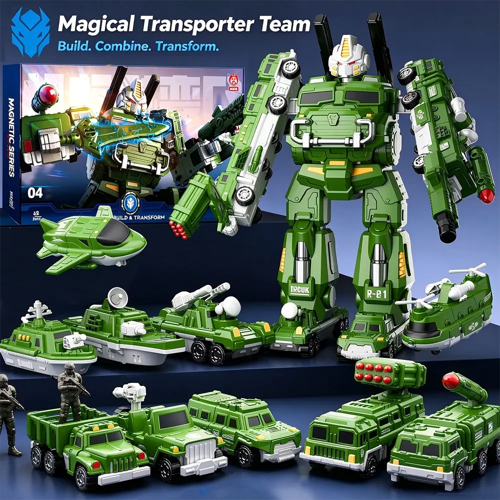 Magnetic Military Vehicle Robot Building Set - View 8