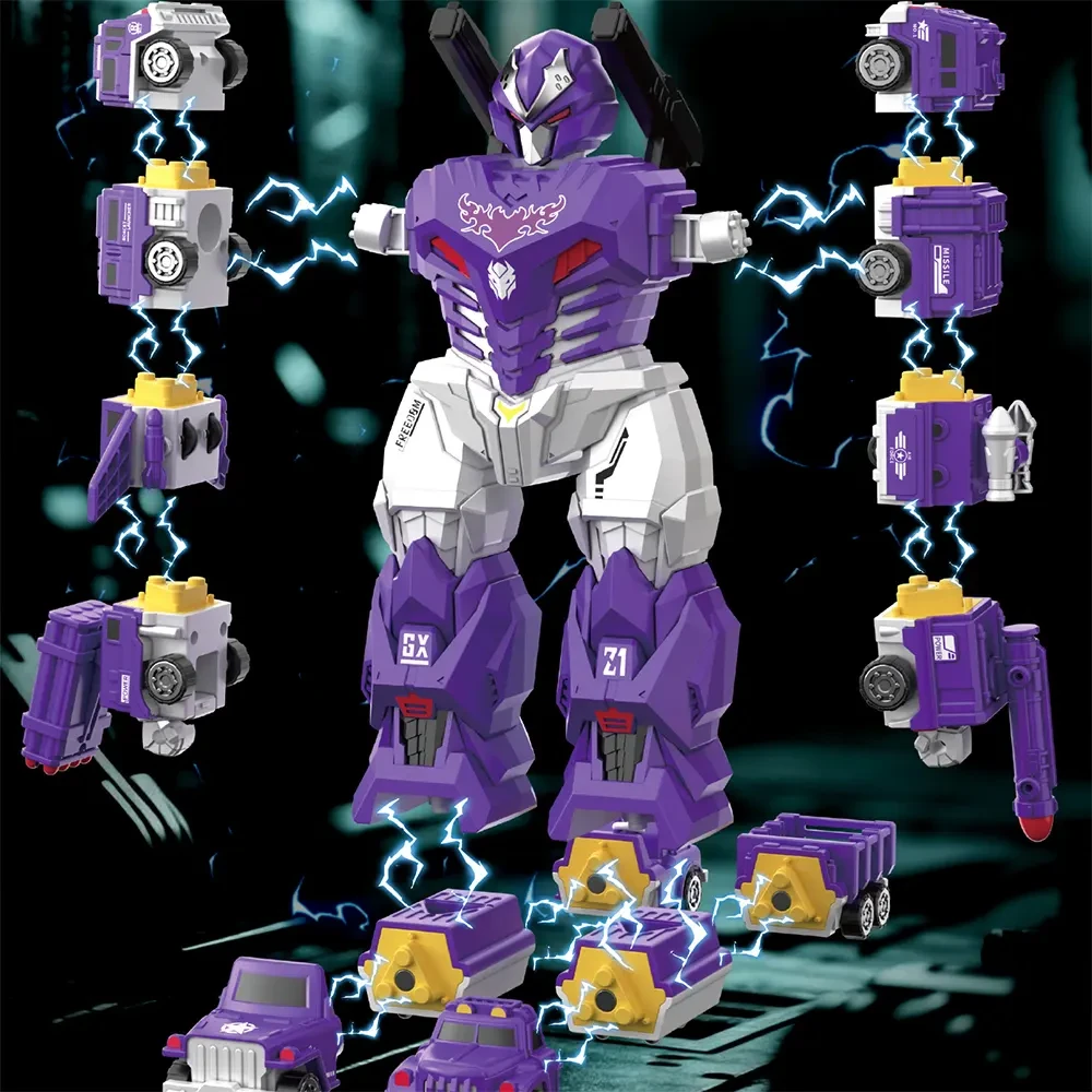 **Magnetic Transforming Mecha Robot Toy, 43Pcs Magnetic Assembly Combat Vehicles Set** - View 2