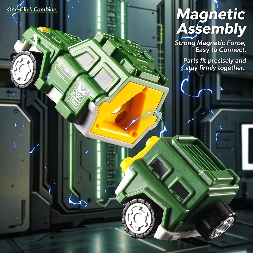 Magnetic Military Vehicle Robot Building Set - View 5