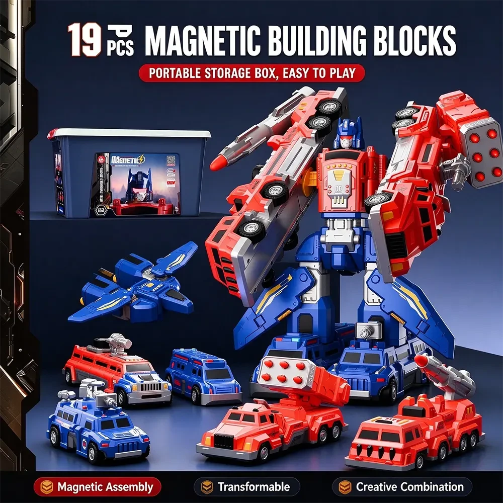 Magnetic Combine Robot Fire & Rescue Team - View 2