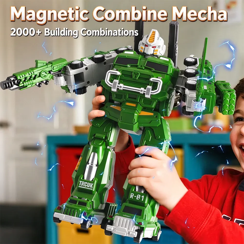 Magnetic Military Vehicle Robot Building Set - View 3