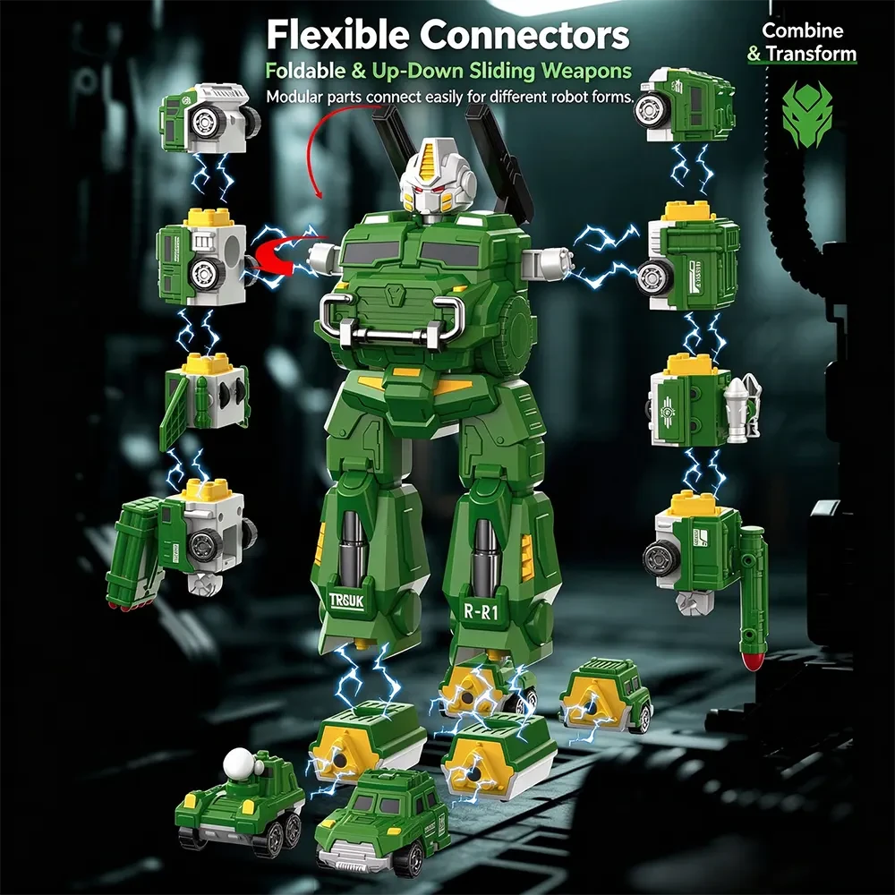 Magnetic Military Vehicle Robot Building Set - View 4