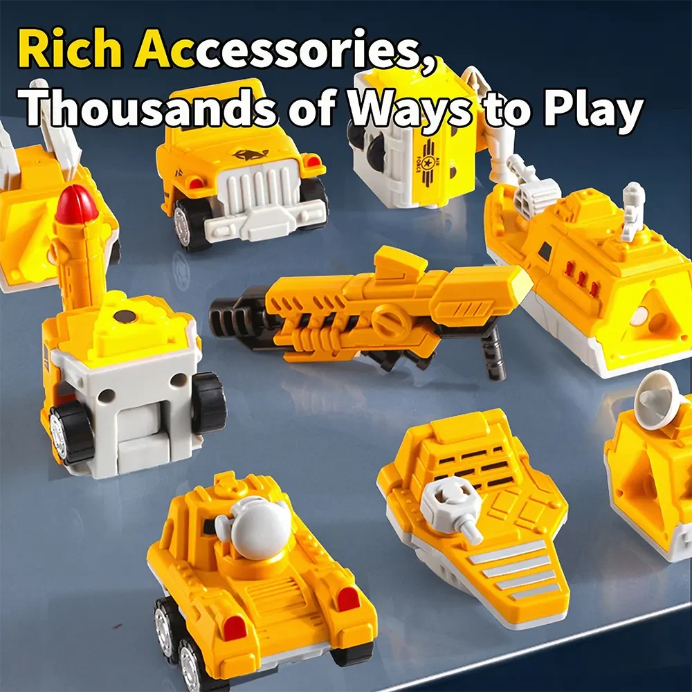 43-Piece Yellow Vehicle Combination Mecha - View 6