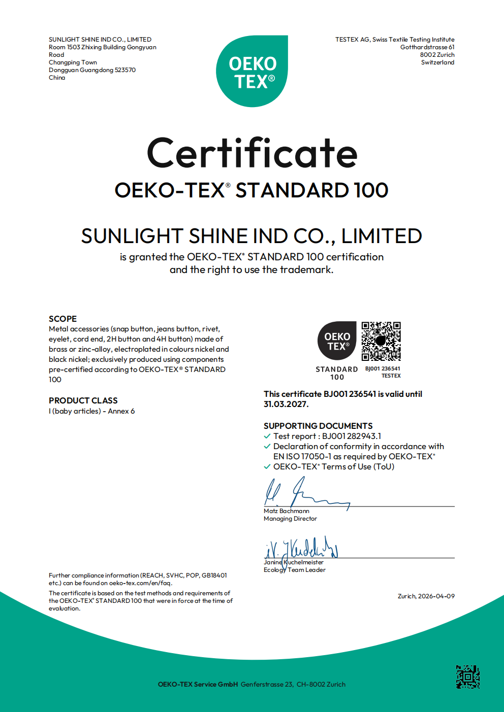 Oeko-texstandard 100