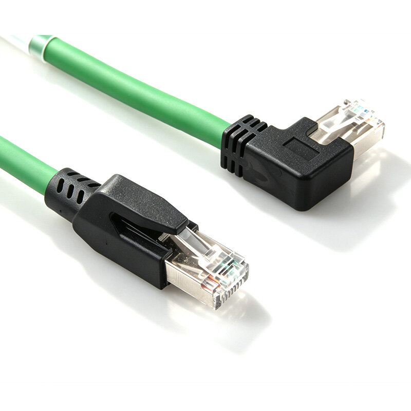 直角左弯RJ45成型网线超六类万兆双屏蔽抗干扰网线