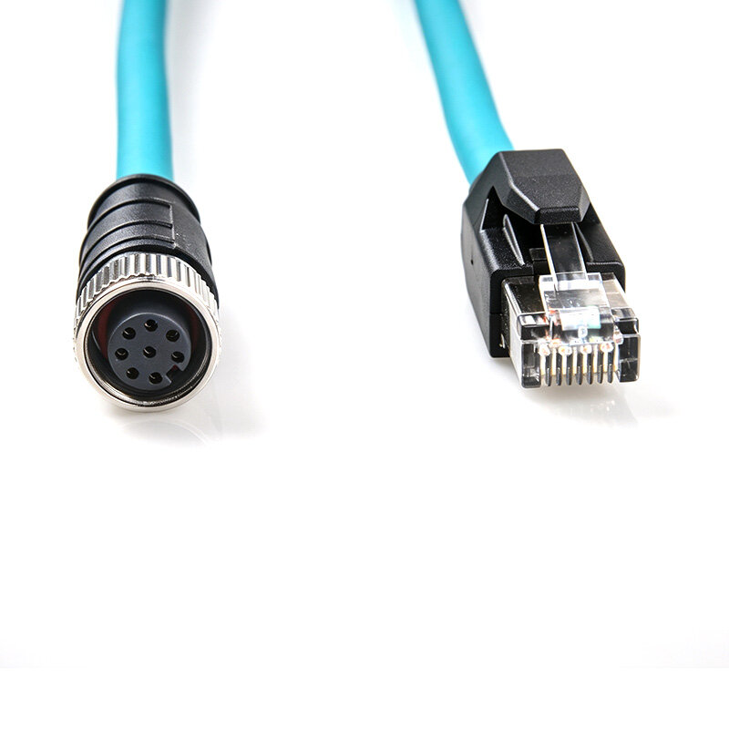 超六类千兆网线拖链动态运动M12‑8P直母转RJ45公头成品线PUR 图片2