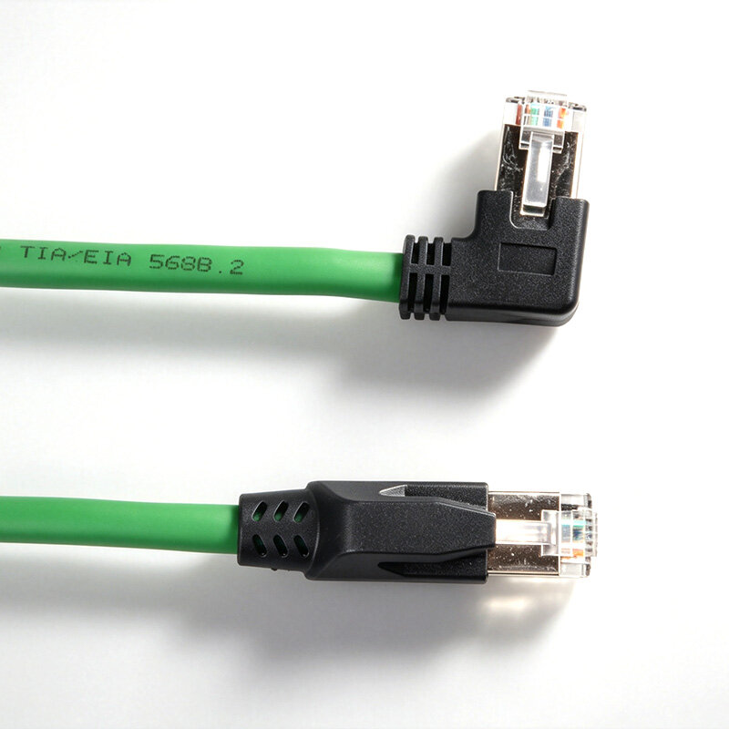 直角左弯RJ45成型网线超六类万兆双屏蔽抗干扰网线 图片3