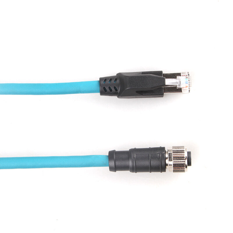 超六类千兆网线拖链动态运动M12‑8P直母转RJ45公头成品线PUR 图片3