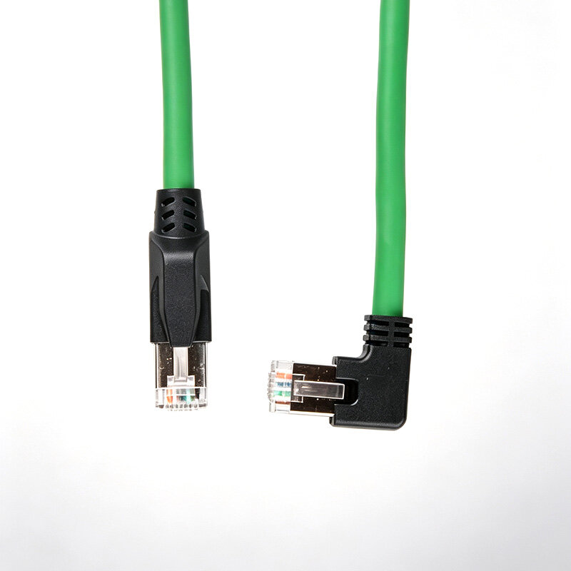 直角右弯 RJ45 成型网线 CAT6A 万兆双屏蔽抗干扰网线 图片3