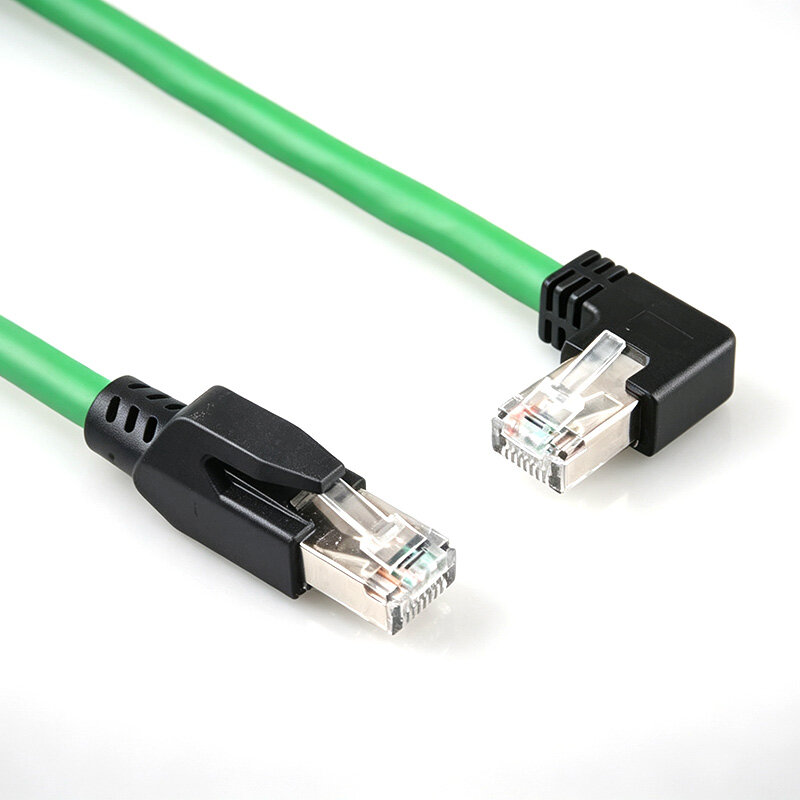 直角右弯 RJ45 成型网线 CAT6A 万兆双屏蔽抗干扰网线